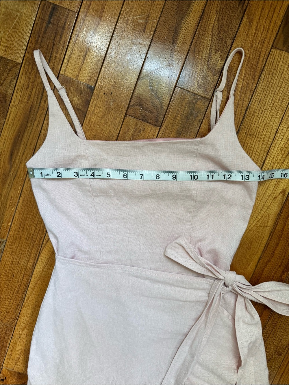 Princess Polly Light Blush Wrap Mini Dress with Bow Size 2 - Picture 3 of 9